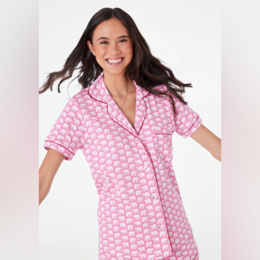 Roller Rabbit pink Elephant pajamas XS NWOT